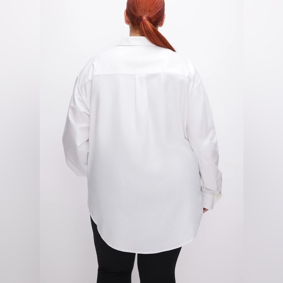 GOOD AMERICAN Cotton Oxford Shirt White 001 Size XL - Picture 9 of 10